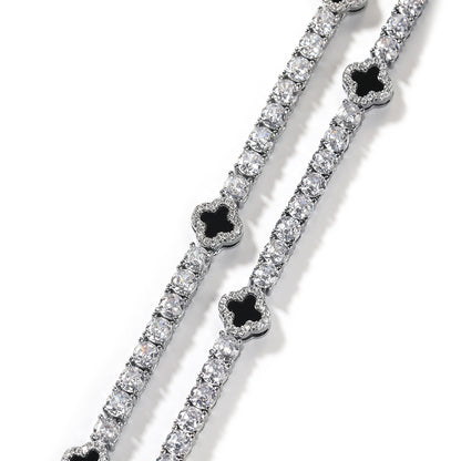 MIDNIGHT CLOVER CHAIN SILVER -  MULTICOLOR