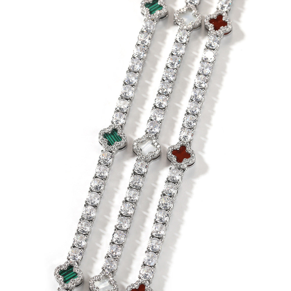 MIDNIGHT CLOVER CHAIN SILVER -  MULTICOLOR