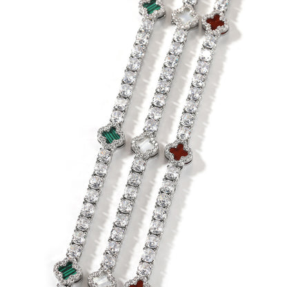 MIDNIGHT CLOVER CHAIN SILVER -  MULTICOLOR