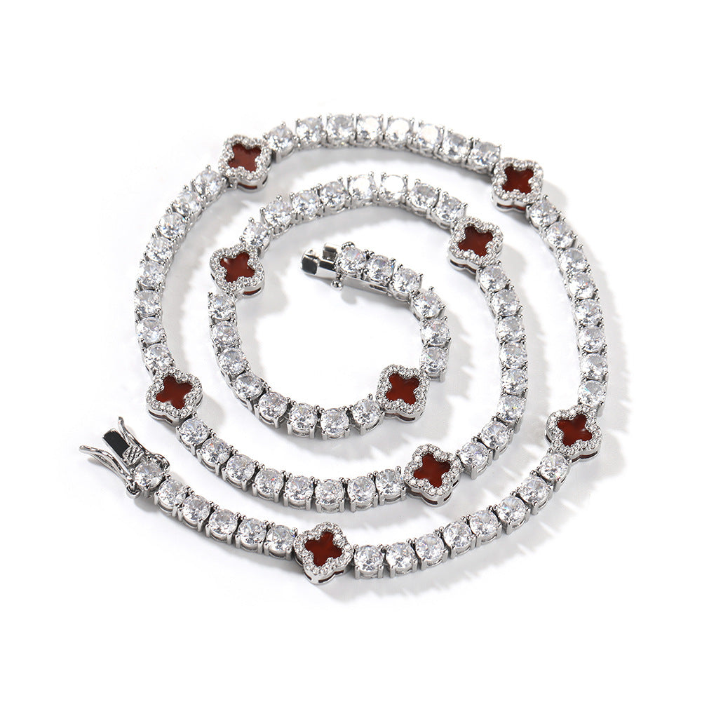 MIDNIGHT CLOVER CHAIN SILVER -  MULTICOLOR